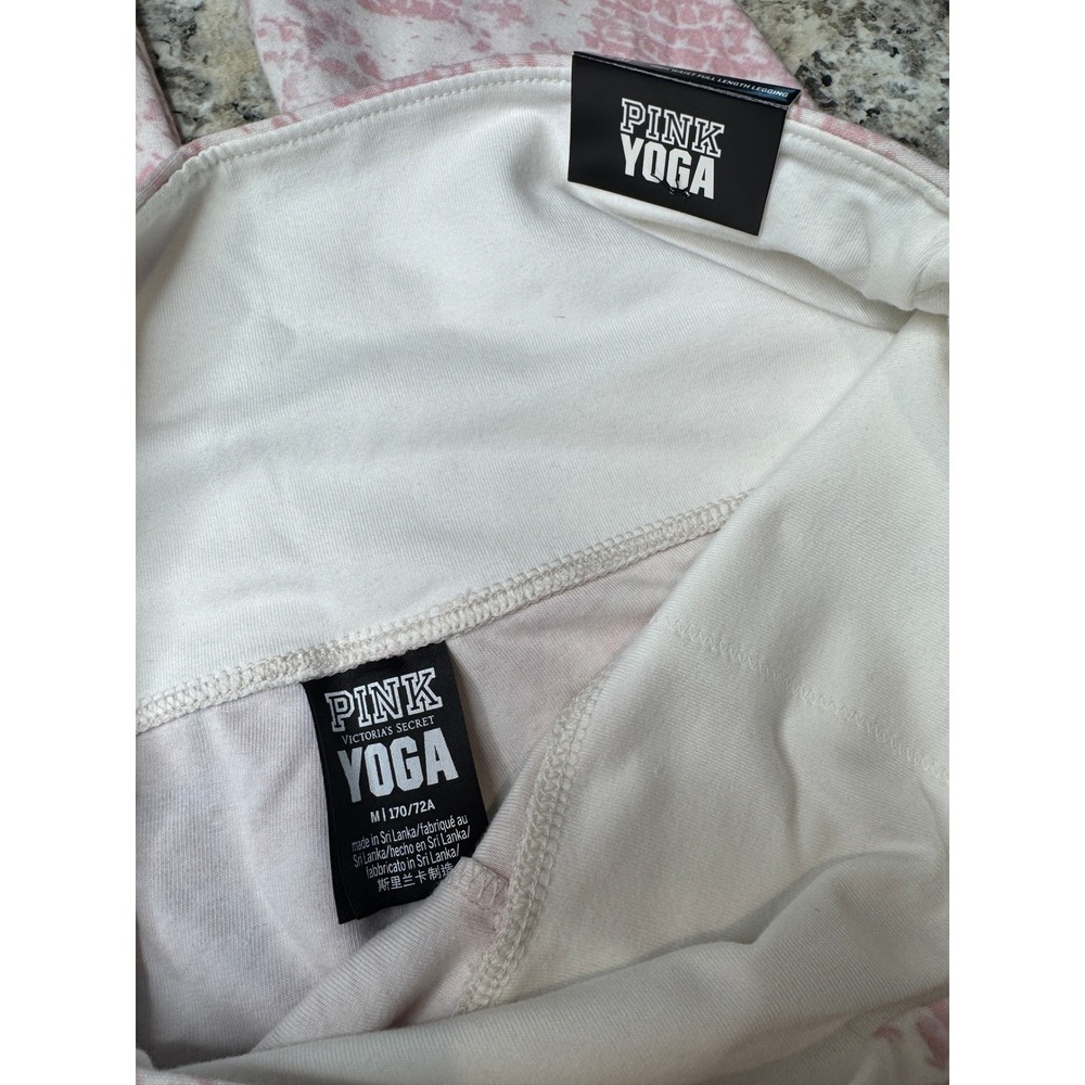 NWT PINK Victoria's Secret Snakeskin Leggings Pink White High Waist Yoga M - Picture 6 of 7